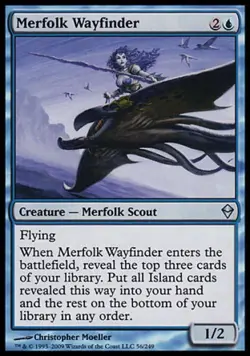 Merfolk Wayfinder -Foil Medium Play MTG Zendikar - Image 1