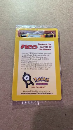 Entei #34 Reverse Holo - 2001 Pokemon Neo Discovery Black Star Promo SEALED - Image 2