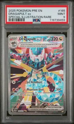 2025 Pokemon PRE EN Dragapult ex 165/131 Special Illustration Rare PSA 9 - Image 1
