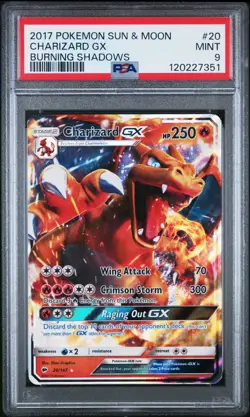 CHARIZARD GX (PSA 9) Pokemon Sun & Moon Burning Shadows 20/147 - Image 1