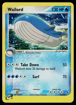 Pokemon Card - Wailord Ruby and Sapphire 14/109 Holo Rare - Image 1