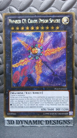 | Yugioh Number C9: Chaos Dyson Sphere PGLD-EN022 Secret Rare Premium Gold HP | - Image 1