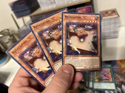 Yugioh! x3 Retaliating "C" SDBT-EN011 COMMON 1st Ed Yu-gi-oh! 3x M/NM - Image 1