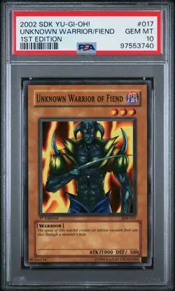 Unknown Warrior of Fiend Yugioh 2002 SDK-017 Common 1st Edition PSA 10 - Image 1