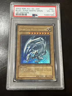Yu-Gi-Oh! Blue-Eyes White Dragon Starter Deck Kaiba 1st Edition SDK-001 PSA 4 - Image 1