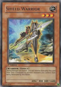 Yugioh! LP Shield Warrior - TDGS-EN005 - Rare - Unlimited Edition Lightly Played - Image 1