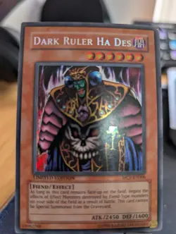 YuGiOh! Dark Ruler Ha Des MC1-EN006 Secret Rare Some Play - Image 1