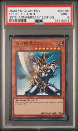YUGIOH Buster Blader PSV-EN050 25th Anniversary 2023 Ultra Rare PSA 9 - Image 1