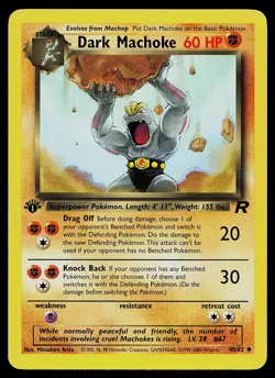 Pokemon Card - Dark Machoke Team Rocket 1st Edition 40/82 Uncommon - Image 1