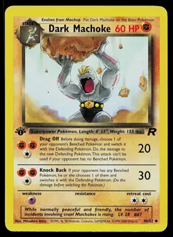 Pokemon Card - Dark Machoke Team Rocket 1st Edition 40/82 Uncommon - Image 1