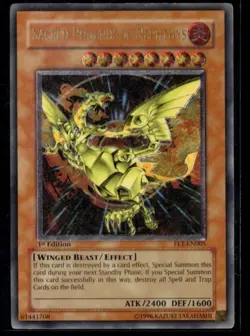 Yugioh Sacred Phoenix of Nephthys Ultimate Rare FET-EN005 Set 1st Edition LP - Image 1