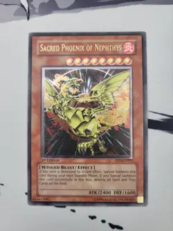Yugioh Sacred Phoenix of Nephthys Ultimate Rare FET-EN005 Set 1st Edition LP - Image 3