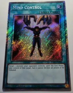 Yugioh! TCG Mind Control 1.Ed RA02-EN046 Platinum Secret Rare 25th - Image 1