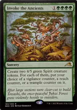 193/302 INVOKE THE ANCIENTS RARE KAMIGAWA: NEON DYNASTY MTG CARD - Image 1