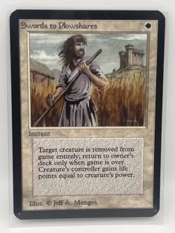 MAGIC THE GATHERING SWORDS TO PLOWSSHARES ALPHA CARD NEAR MINT / MINT - Image 1