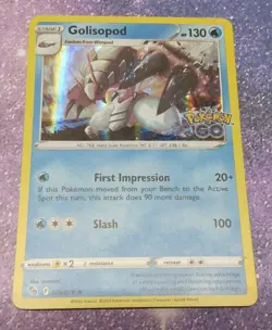 Pokemon Card Go TCG Golisopod Holo Rare Card 026/078 NM 2022 - Image 1