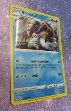 Pokemon Card Go TCG Golisopod Holo Rare Card 026/078 NM 2022 - Image 2
