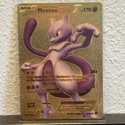 Mewtwo EX 98/99 Next Destinies Gold Foil FanArt Pokemon Card HP 170 - Image 2