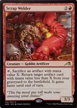 159/302 SCRAP WELDER RARE KAMIGAWA: NEON DYNASTY MTG CARD - Image 1