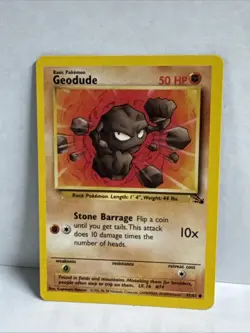 Pokemon TCG Geodude Fossil, Unlimited Common Card 47/62 LP Condition Vintage. - Image 1