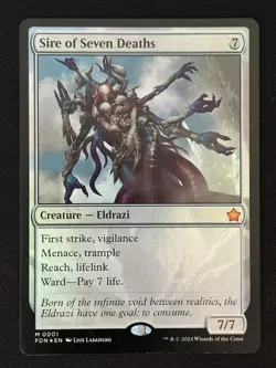 1x MTG Sire of Seven Deaths (Foil) - Foundations (FDN) #1 - Magic the Gathering - Image 1