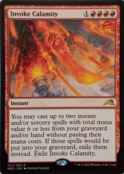 147/302 INVOKE CALAMITY RARE KAMIGAWA: NEON DYNASTY MTG CARD - Image 1