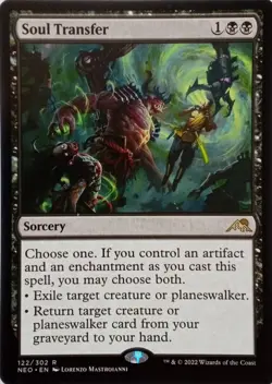 122/302 SOUL TRANSFER RARE KAMIGAWA: NEON DYNASTY MTG CARD - Image 1