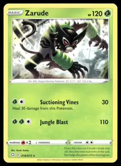 2021 Shining Fates Set Pokemon Card 016 Zarude NM - Image 1
