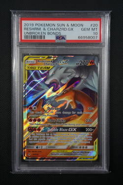 Pokemon Unbroken Bonds Reshiram & Charizard GX #20 - PSA 10 - Image 1