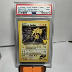 POKEMON 2021 Celebrations Classic ROCKET'S ZAPDOS Holo #15 PSA 9 Mint - Image 1
