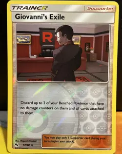 Giovanni's Exile 57/68 Pokemon Hidden Fates Sun & Moon Reverse Holo Uncommon - Image 1
