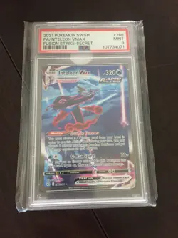 PSA 9 Mint - Inteleon VMAX 266/264 Fusion Strike Alternate Alt Art Pokemon! - Image 1