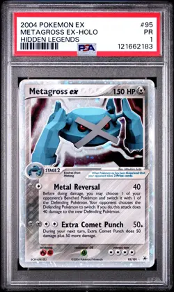 PSA 1 Metagross 2004 EX Hidden Legends 95/101 Holo Pokemon PR - Image 1