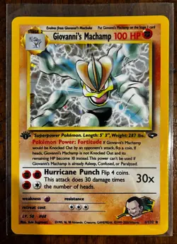 Pokemon TCG Giovanni's Machamp 1st ed 6/132 Gym Challenge Holo Rare NM - Image 1