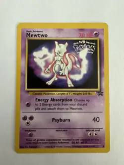 Vintage Pokemon Mewtwo (Movie Promo) 03/53 Wotc Promo Gold Stamped LP - Image 1