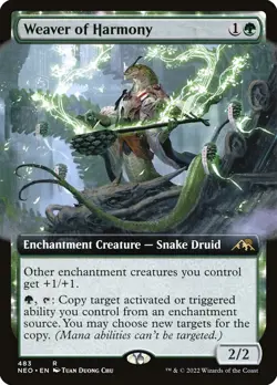 MTG Weaver of Harmony 483 Rare Extended Art Kamigawa Neon Dynasty - Image 1