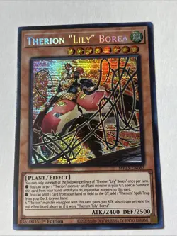 Yugioh Therion "Lily" Borea x 3 1st Edition Prismatic Secret Rare NM - Free Holo - Image 1