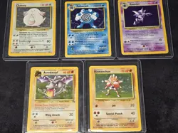 Pokemon Vintage 5 Holo Card Lot Base Set & Fossil (Lot #2) - Image 1