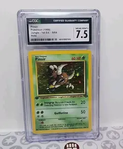 Pinsir 1st Edition 9/64 Holo Jungle Set 1999 Pokemon Card Graded CGC 7.5 Mint - Image 1