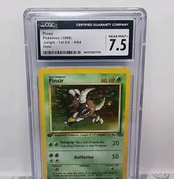 Pinsir 1st Edition 9/64 Holo Jungle Set 1999 Pokemon Card Graded CGC 7.5 Mint - Image 4