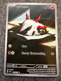 Pokemon Card Larvesta 196/191 Surging Sparks Illustration Rare Near Mint - Image 1
