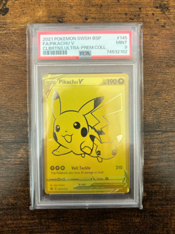 Pikachu V SWSH145 SWSH: Sword & Shield Promo Cards Holo PSA MINT 9 Celebrations - Image 1
