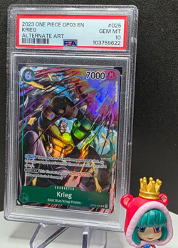PSA 10 Krieg SR OP03 025 Alt Art Pillars of Strength One Piece Card Game English - Image 1
