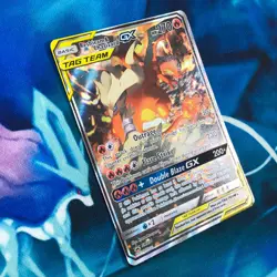 Reshiram & Charizard GX - SM201 Full Alt Art Black Star Promo Pokemon Card - LP - Image 3