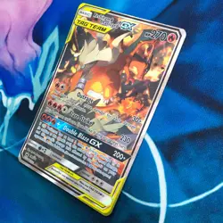 Reshiram & Charizard GX - SM201 Full Alt Art Black Star Promo Pokemon Card - LP - Image 4