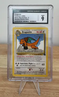 CGC 9 MINT Dragonite # 5 WB Movie WOTC Black Star PROMO Pokemon Card - Image 1