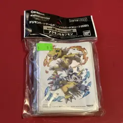 Agumon & Gabumon White Digimon Card Game Japan 60 Sleeves Bandai Protector D9 - Image 1
