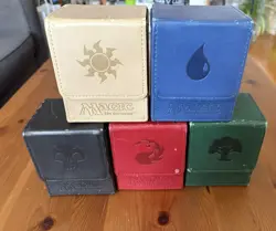 Ultra Pro Magic the Gathering Pokemon Yu-Gi-Oh Deck Boxes, Set of 5, Well Used - Image 1