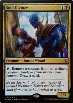218/264 SOUL DIVINER RARE WAR OF THE SPARK MTG CARD - Image 1