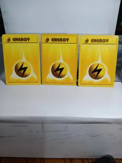 (3) Pokemon TCG card Base Set Lightning Electric Energy 100/102 1999 WoTC Vtg - Image 1